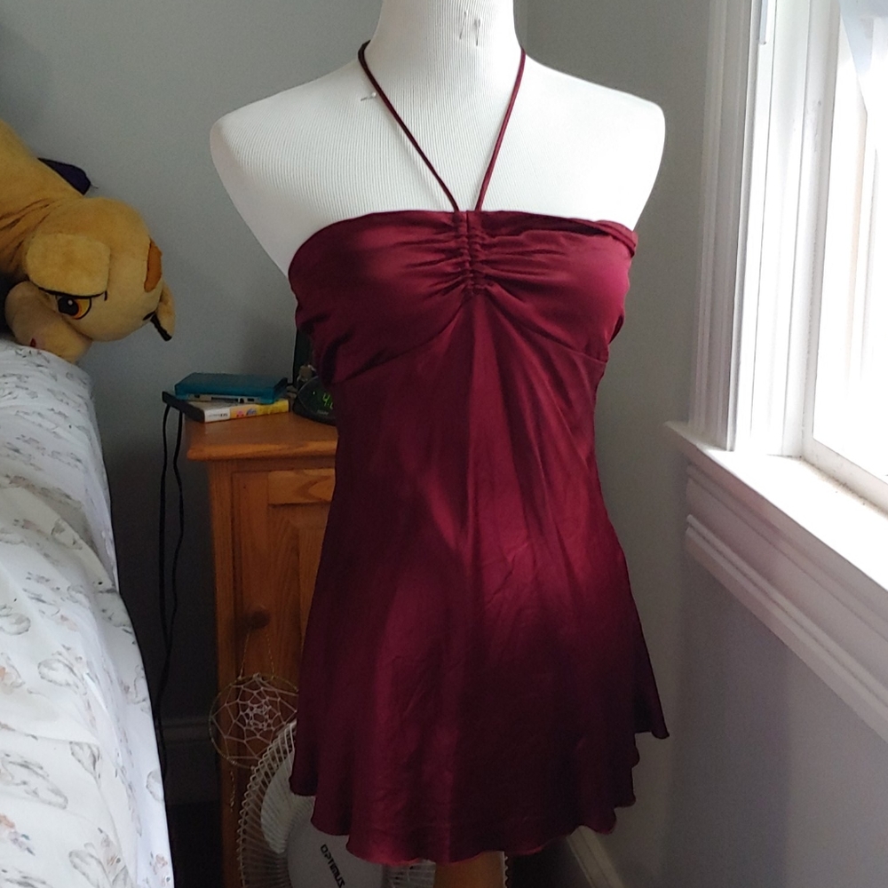 Satin halter neck